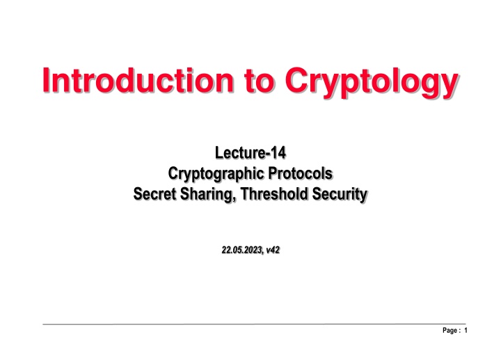introduction to cryptology