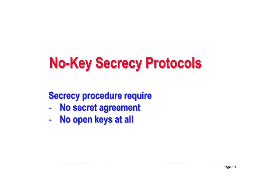 no key secrecy protocols