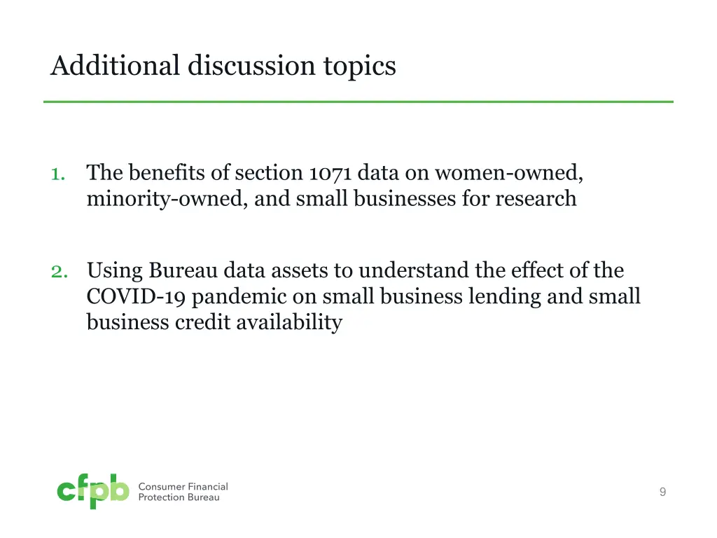 additional discussion topics