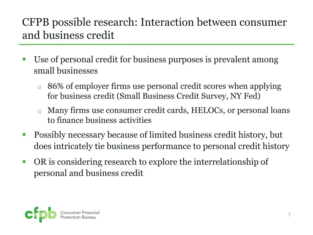 cfpb possible research interaction between