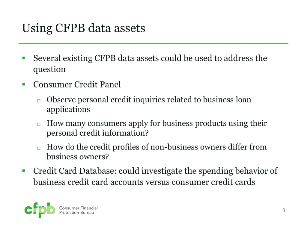 using cfpb data assets