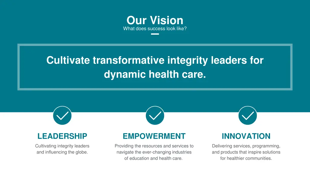 our vision what does success look like