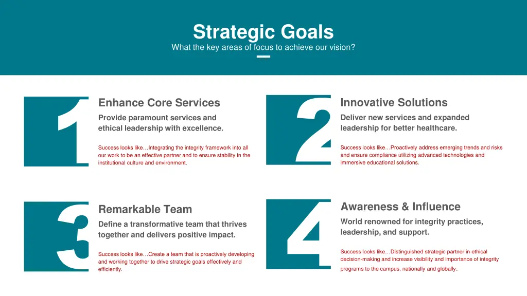 strategic goals and objectives strategic goals