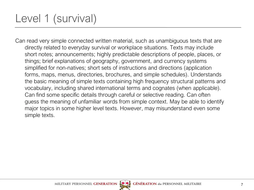 level 1 survival 1