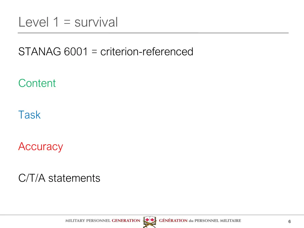 level 1 survival
