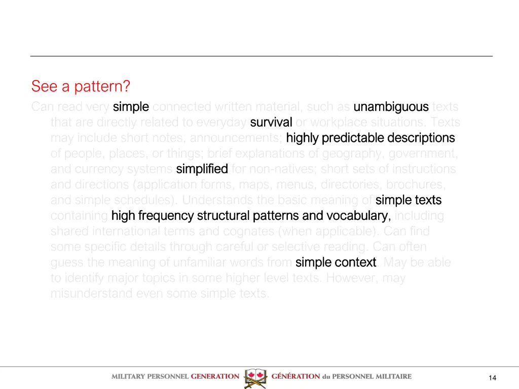 see a pattern can read very simple that
