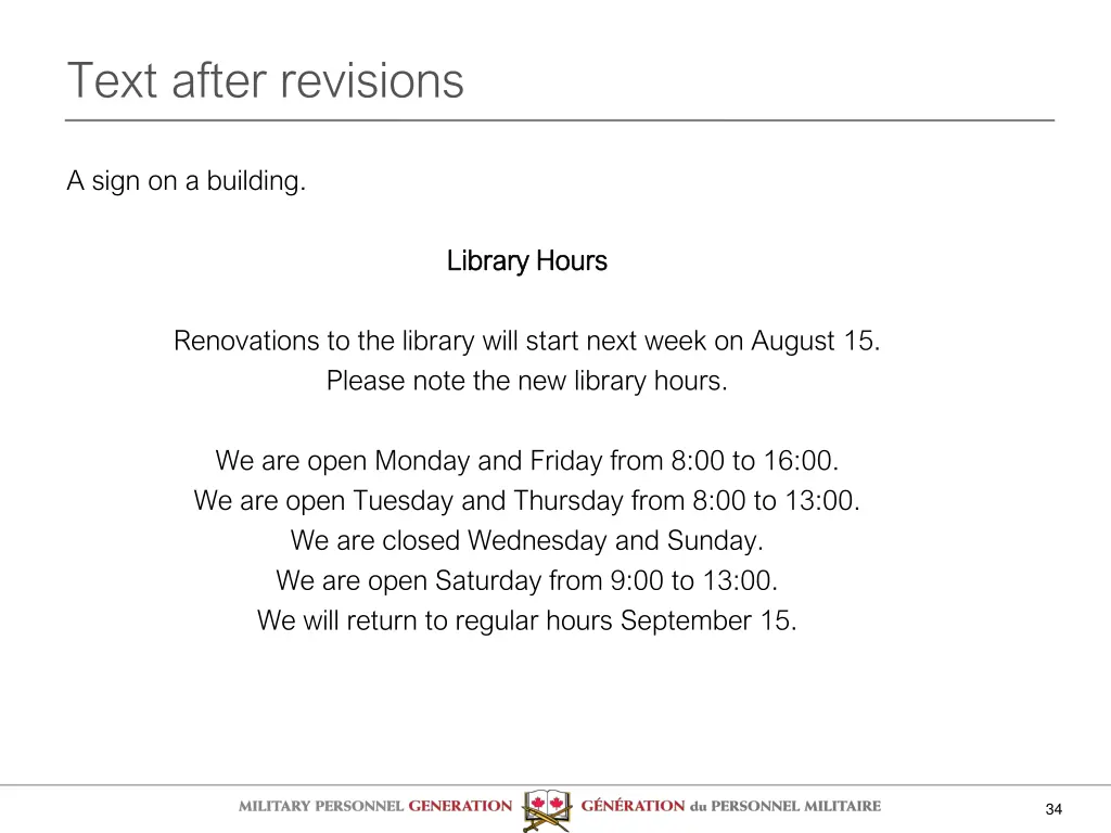 text after revisions