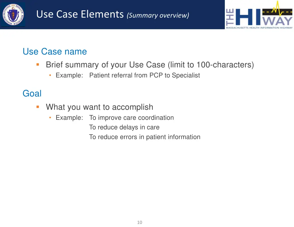 use case elements summary overview