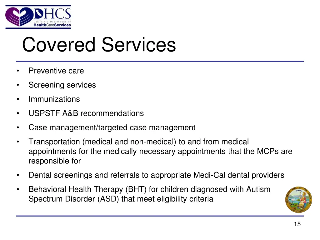 covered services
