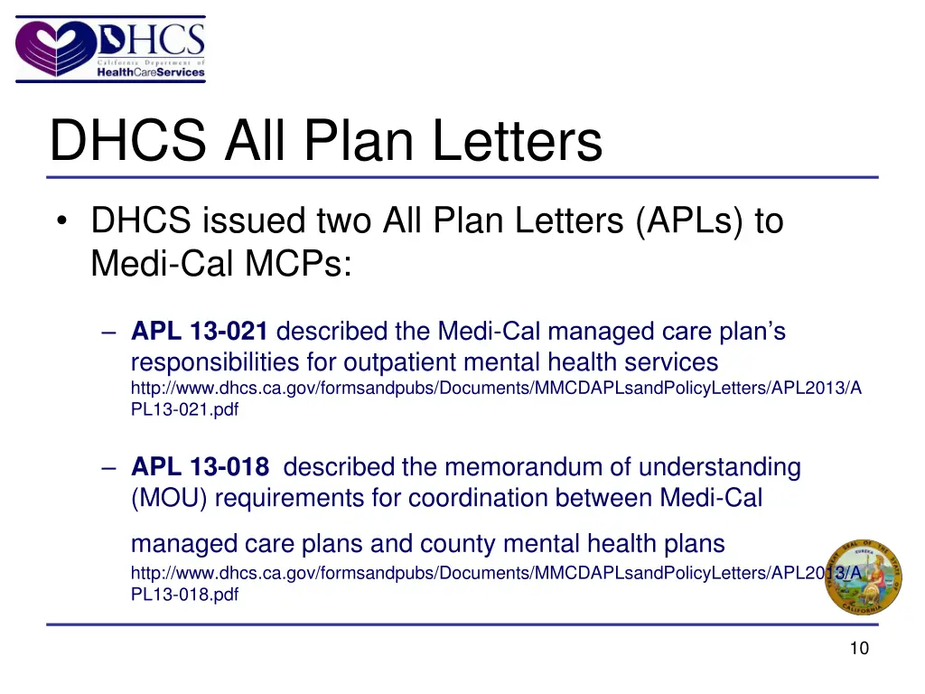 dhcs all plan letters