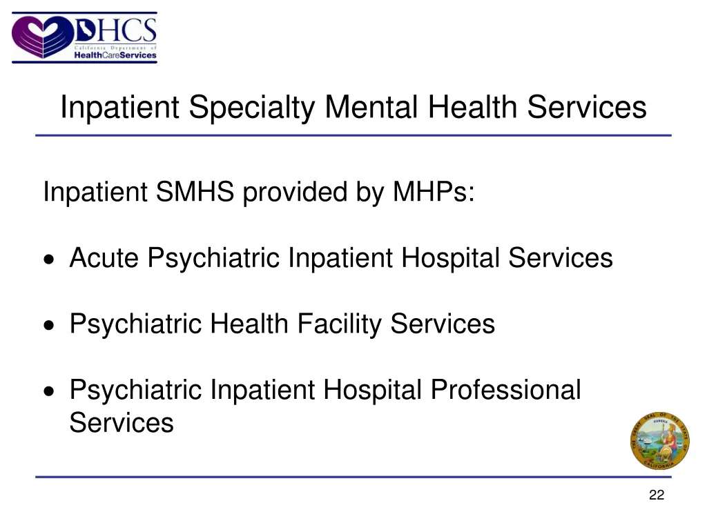 inpatient specialty mental health services