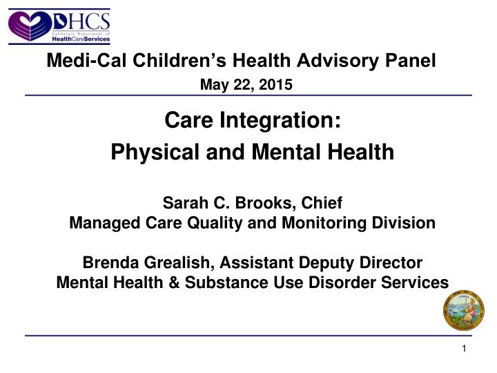 medi cal children s health advisory panel