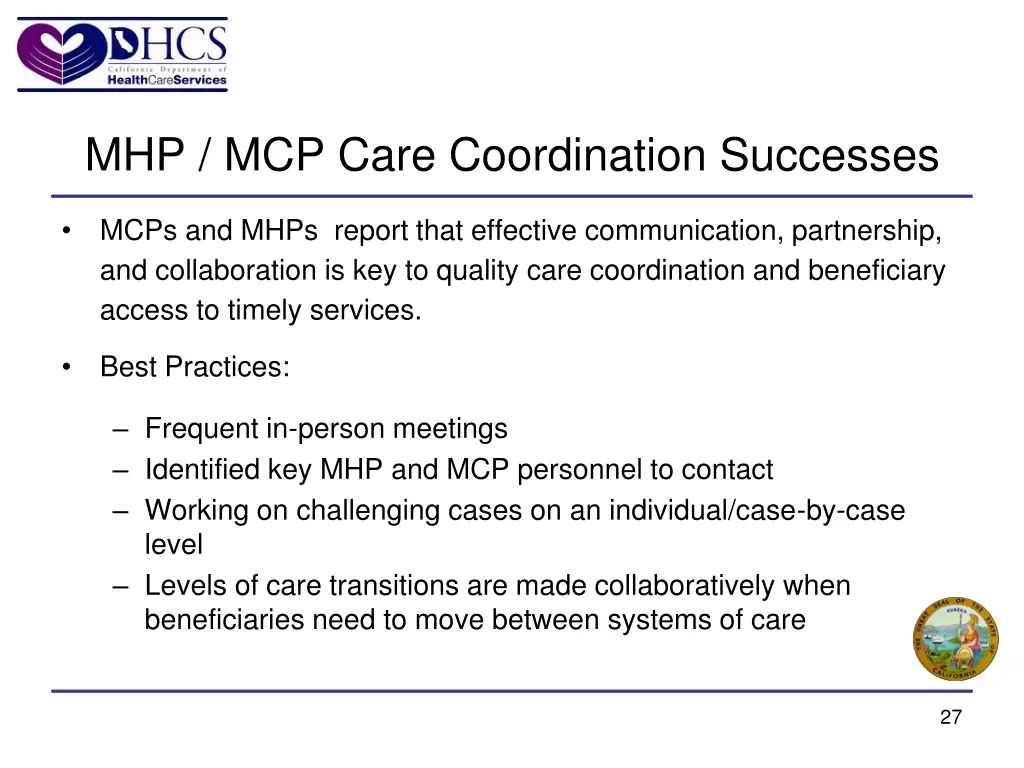 mhp mcp care coordination successes