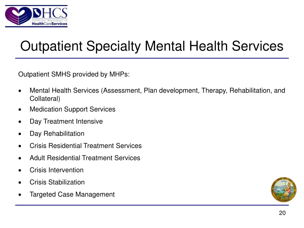 outpatient specialty mental health services