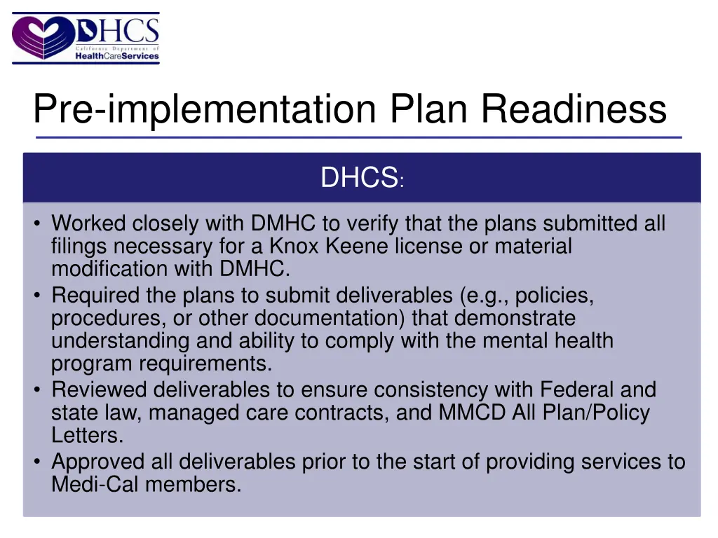 pre implementation plan readiness