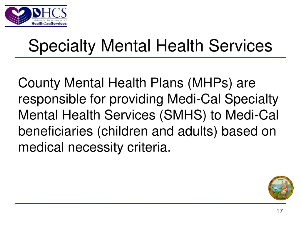 specialty mental health services
