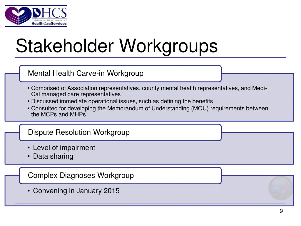 stakeholder workgroups