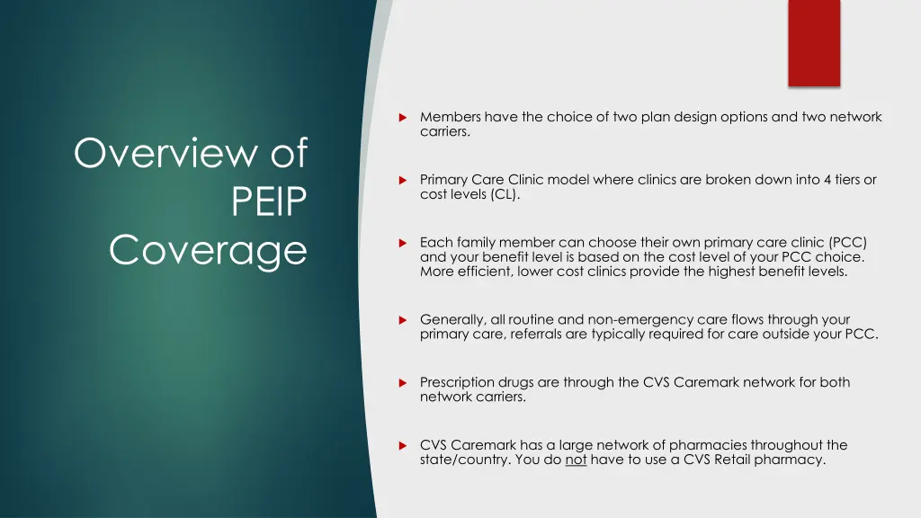 members have the choice of two plan design