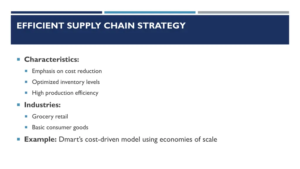 efficient supply chain strategy