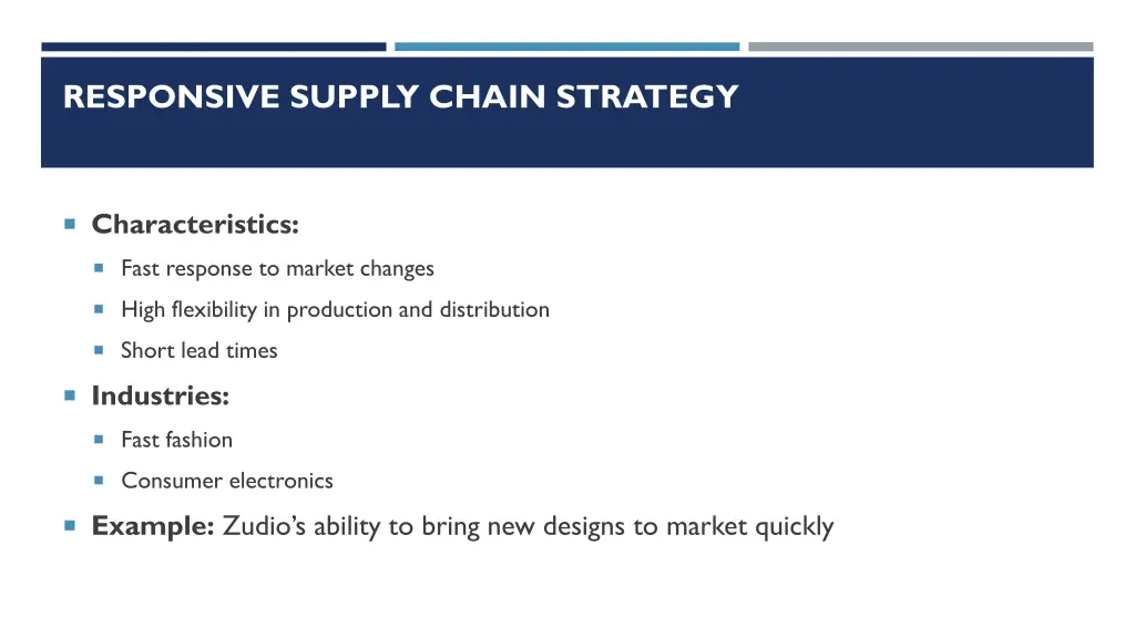 responsive supply chain strategy
