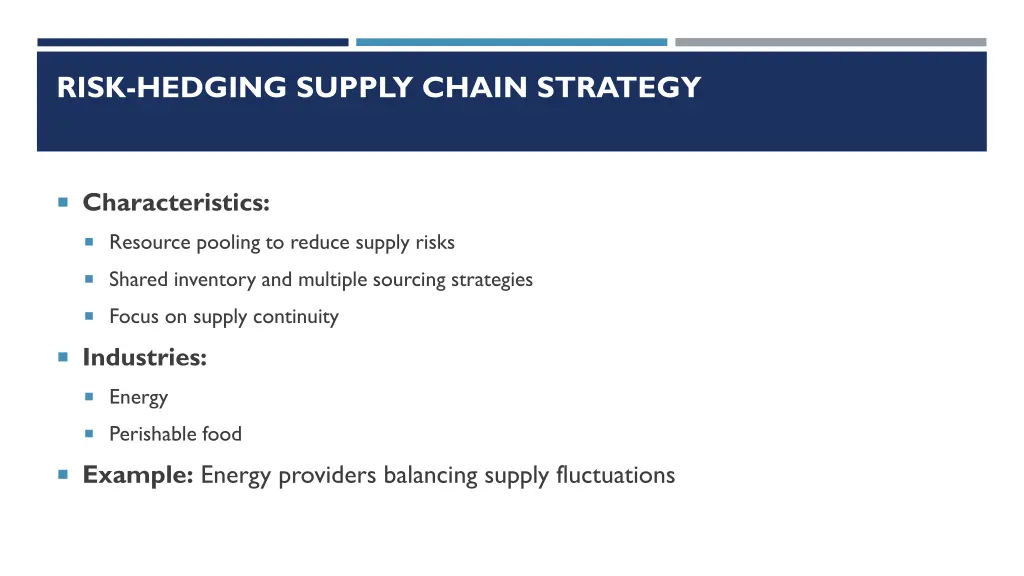 risk hedging supply chain strategy