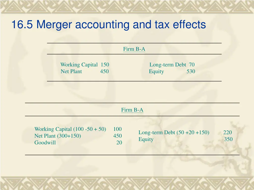 16 5 merger accounting and tax effects 3