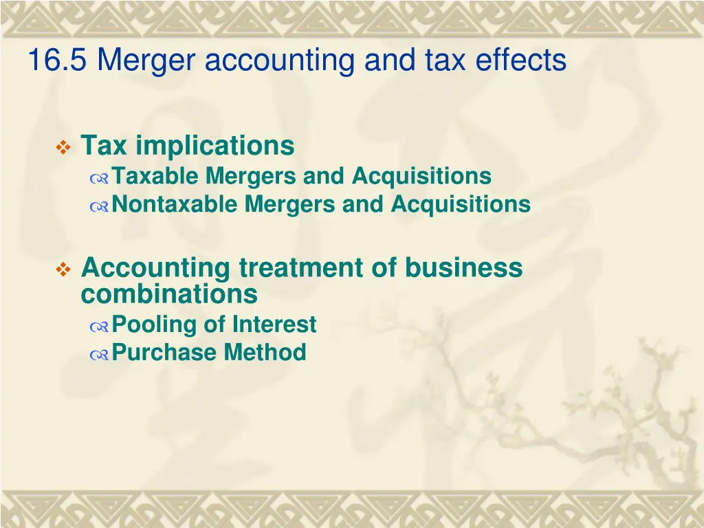 16 5 merger accounting and tax effects