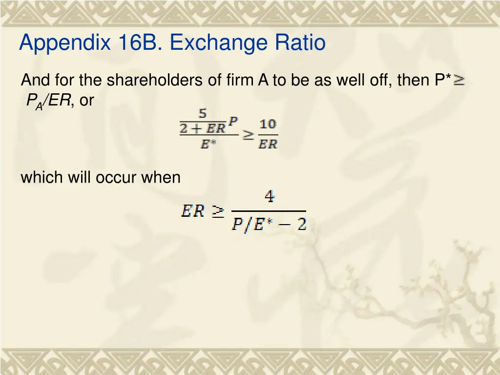 appendix 16b exchange ratio 2
