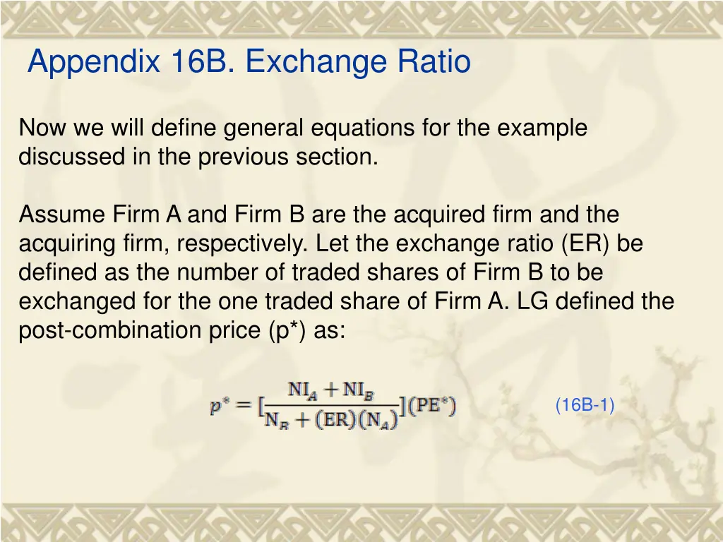 appendix 16b exchange ratio 4