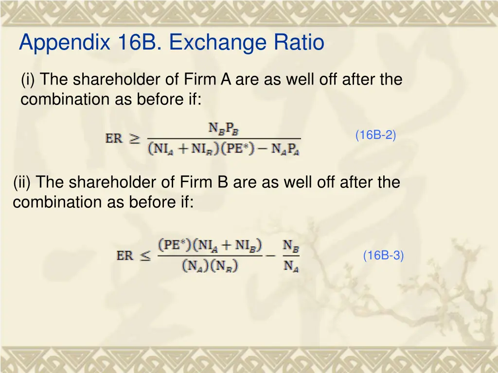 appendix 16b exchange ratio 6