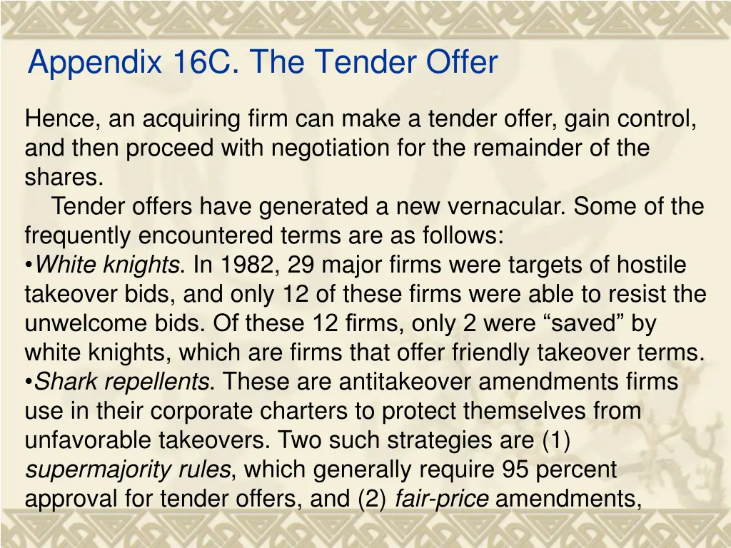 appendix 16c the tender offer 1