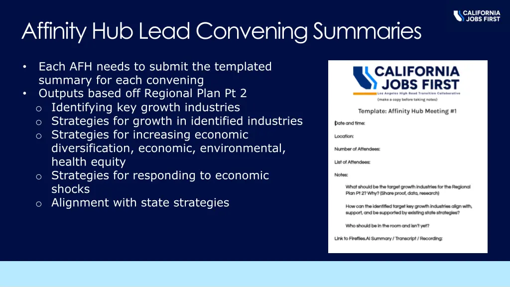 affinity hub leadconvening summaries
