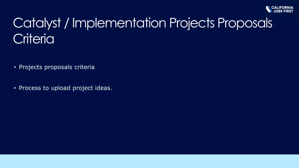 catalyst implementation projects proposals