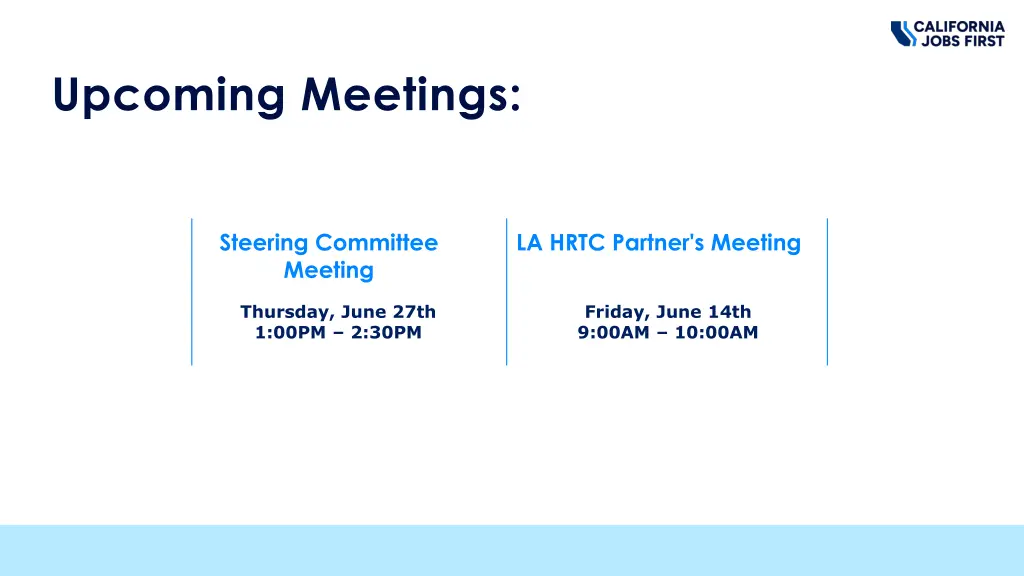 upcoming meetings