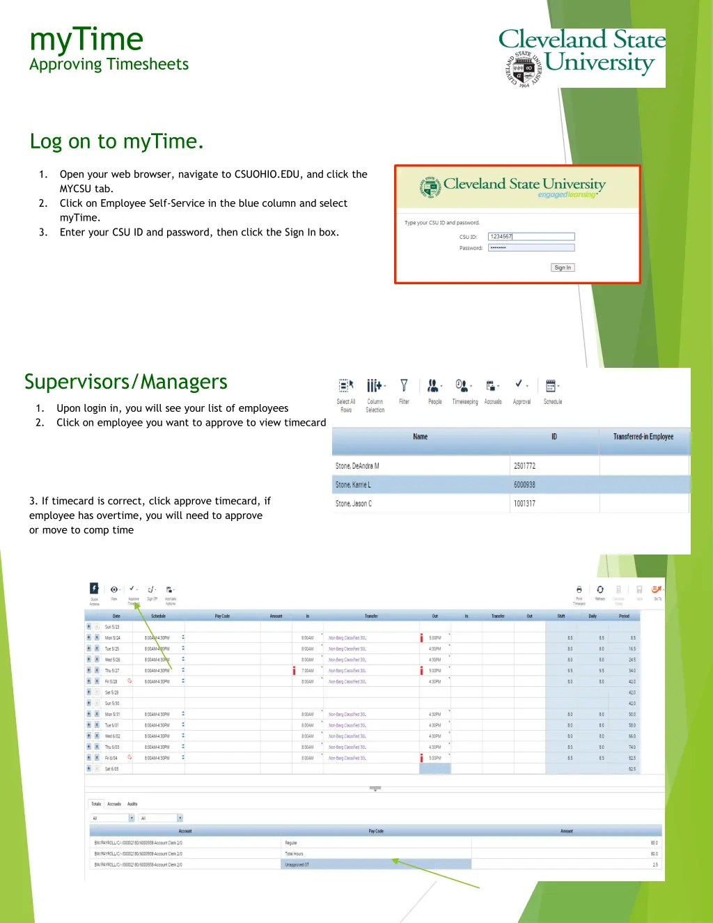 mytime approving timesheets
