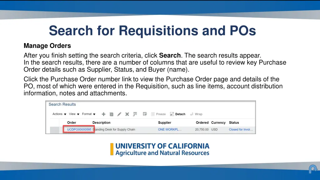 search for requisitions and pos 8