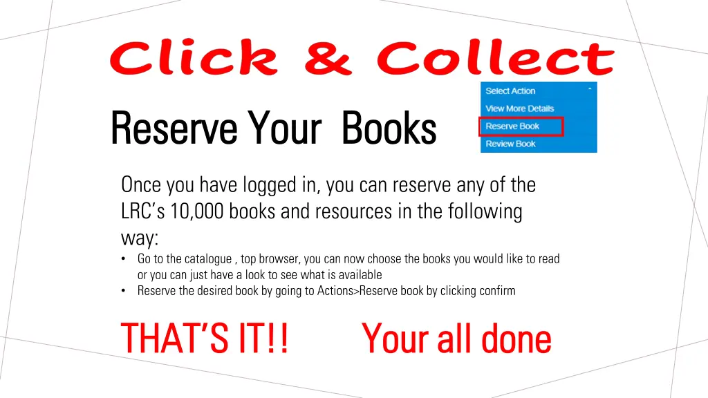reserve your books reserve your books