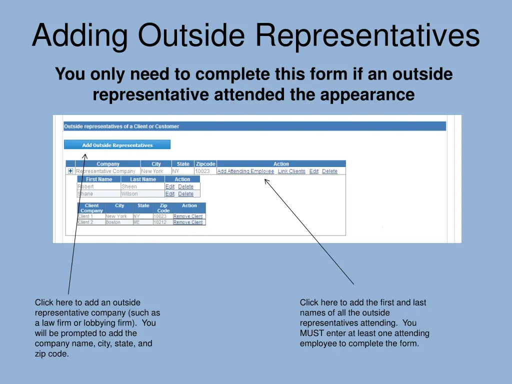 adding outside representatives