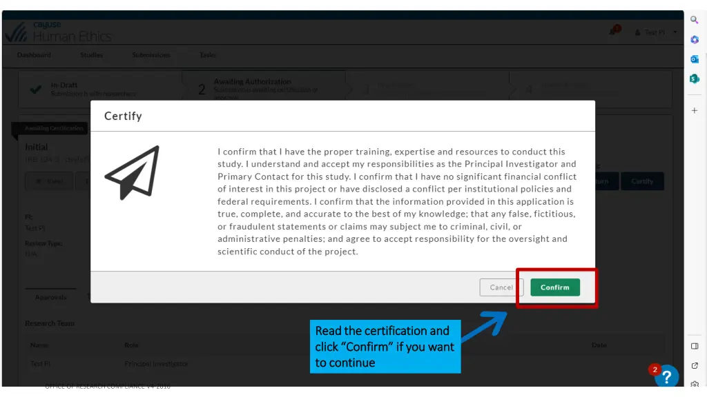 read the certification and read the certification
