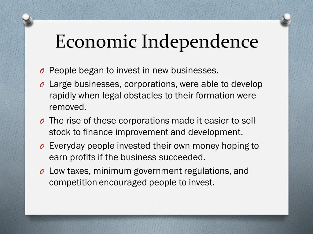 economic independence