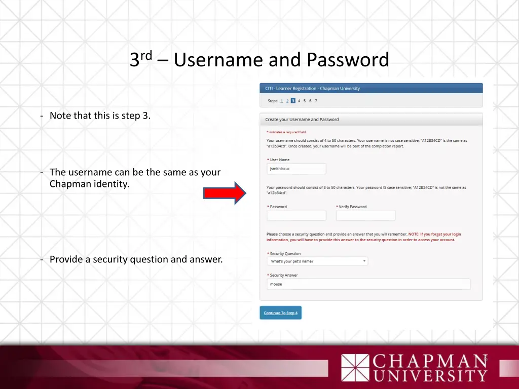 3 rd username and password