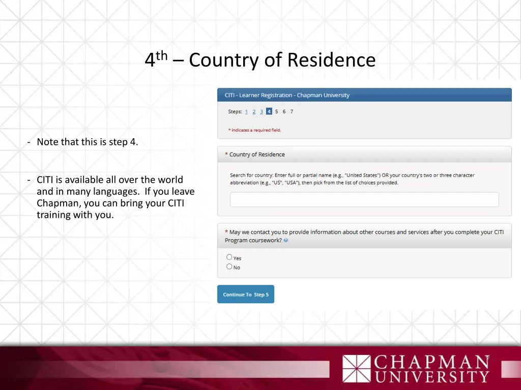 4 th country of residence
