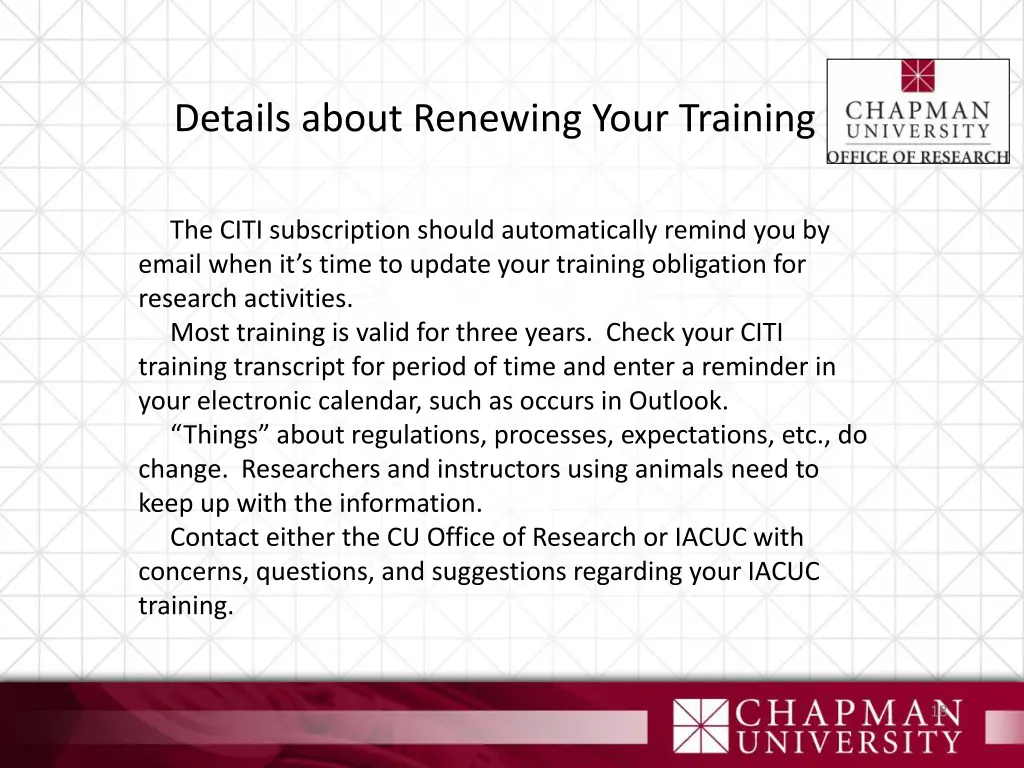 details about renewing your training