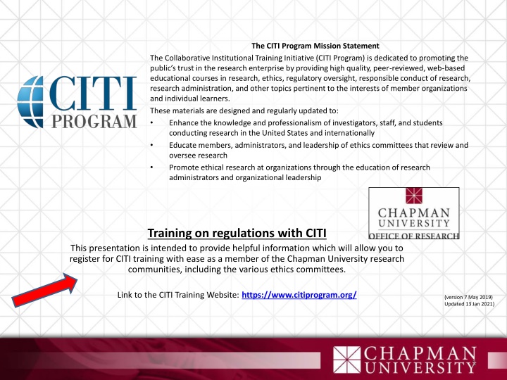 the citi program mission statement
