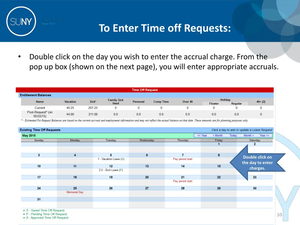 to enter time off requests