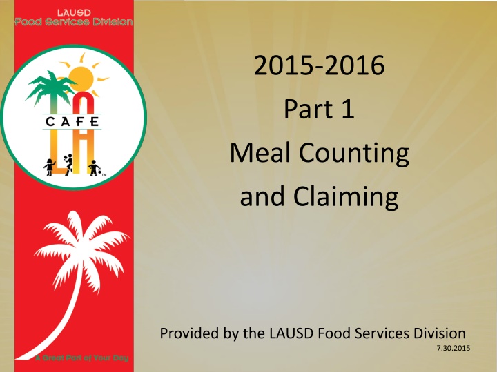 2015 2016 part 1 meal counting and claiming