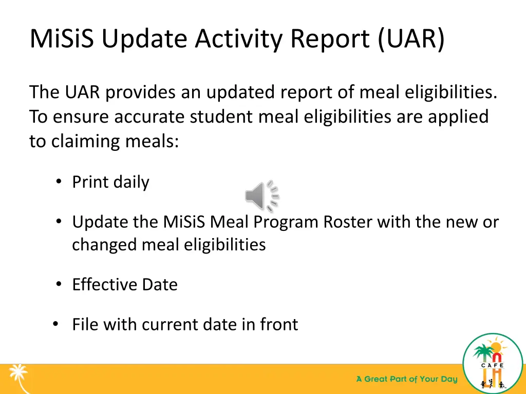 misis update activity report uar