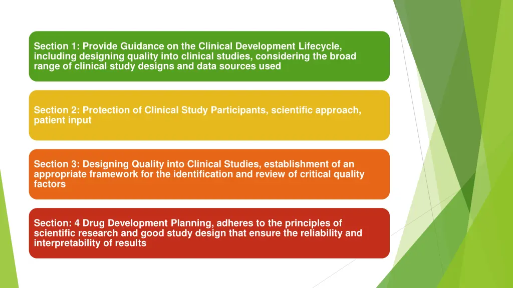section 1 provide guidance on the clinical