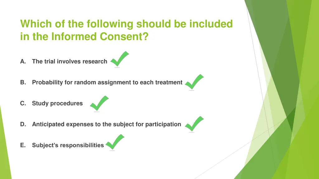 which of the following should be included
