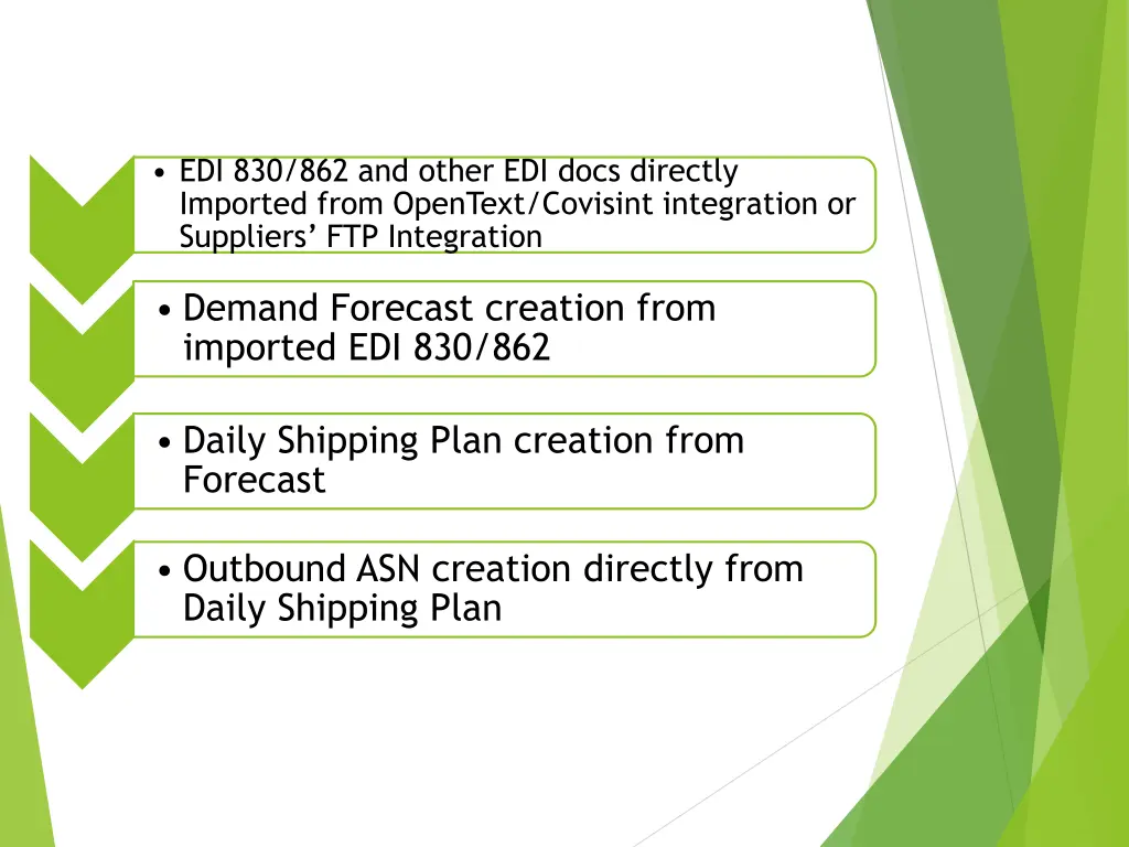 edi 830 862 and other edi docs directly imported